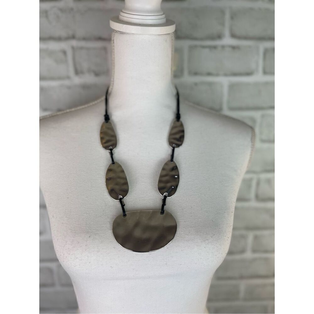 EST. 1946 Silver Hammered Statement Necklace